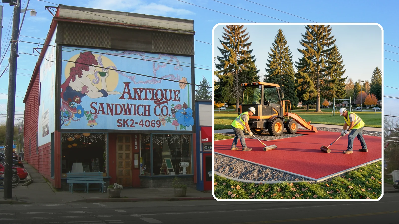 Poured-in-Place Surfacing in Ruston, Pierce County, WA - Installation of poured-in-place rubber safety surfacing engineered to ADA access and impact-attenuation standards.