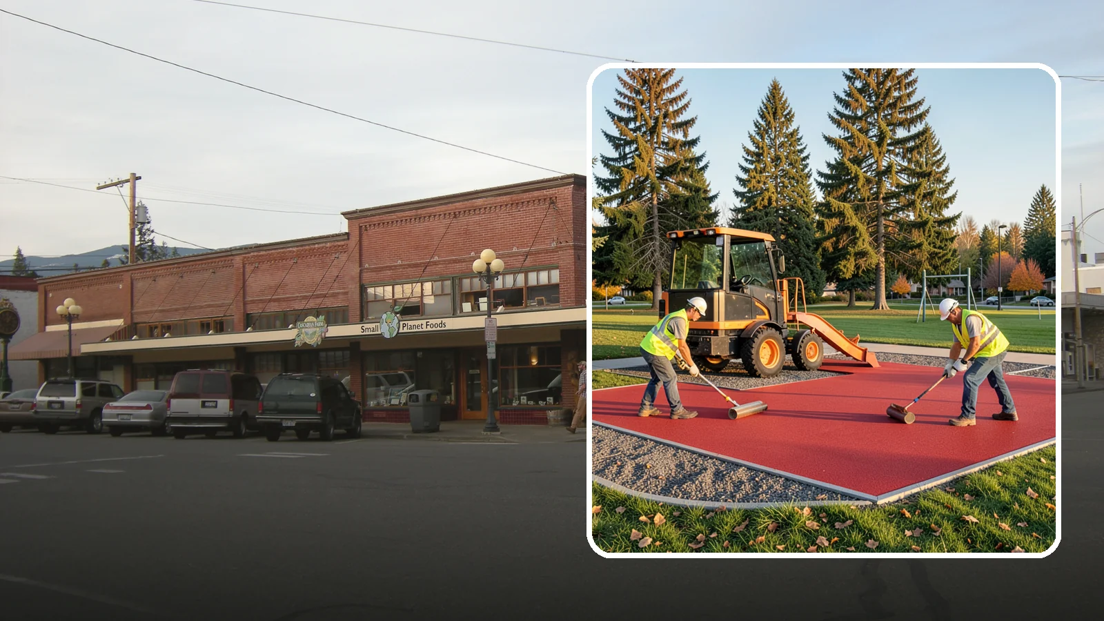 Poured-in-Place Surfacing in Sedro-Woolley, Skagit County, WA - Installation of poured-in-place rubber safety surfacing engineered to ADA access and impact-attenuation standards.