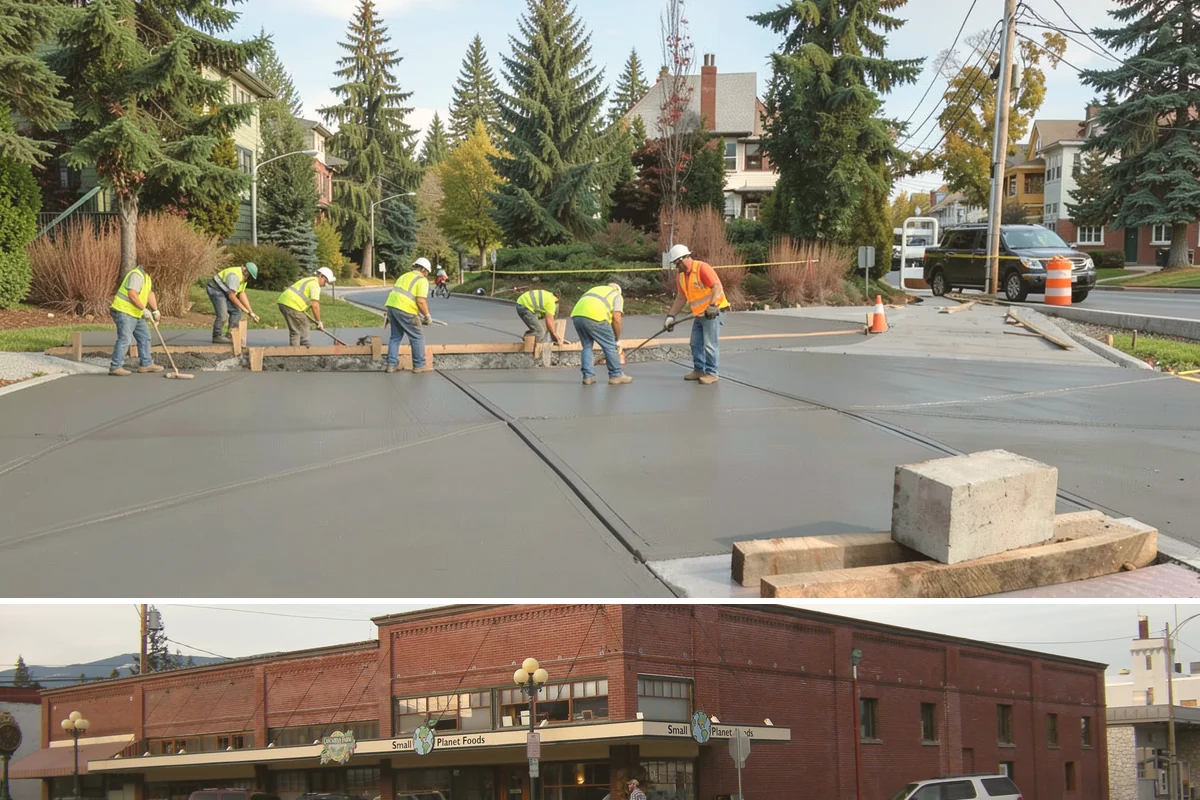 Poured-in-Place Surfacing in Sedro-Woolley, Skagit County, WA - Poured-in-place surfacing requires dry, moderate temperatures to cure properly, so installation is scheduled for the summer...