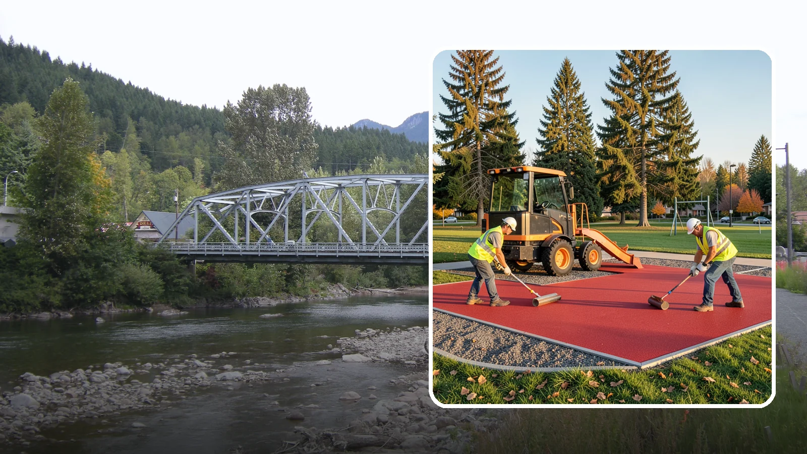 Poured-in-Place Surfacing in Skykomish, King County, WA - Installation of poured-in-place rubber safety surfacing engineered to ADA access and impact-attenuation standards.