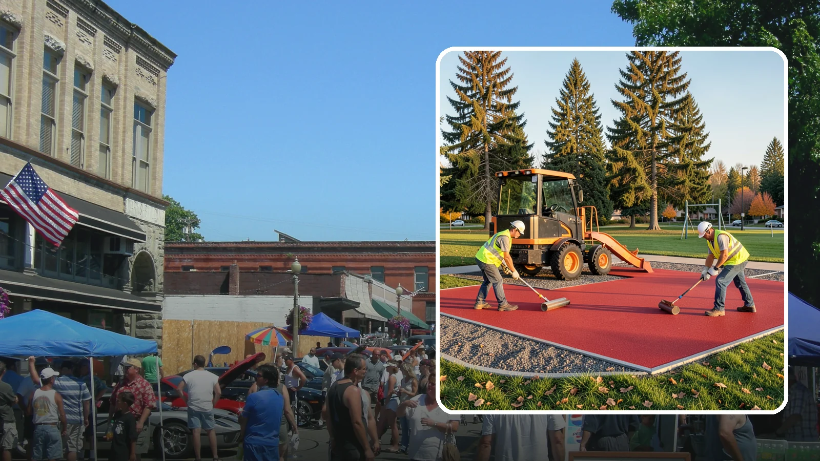 Poured-in-Place Surfacing in Snohomish, Snohomish County, WA - Installation of poured-in-place rubber safety surfacing engineered to ADA access and impact-attenuation standards.