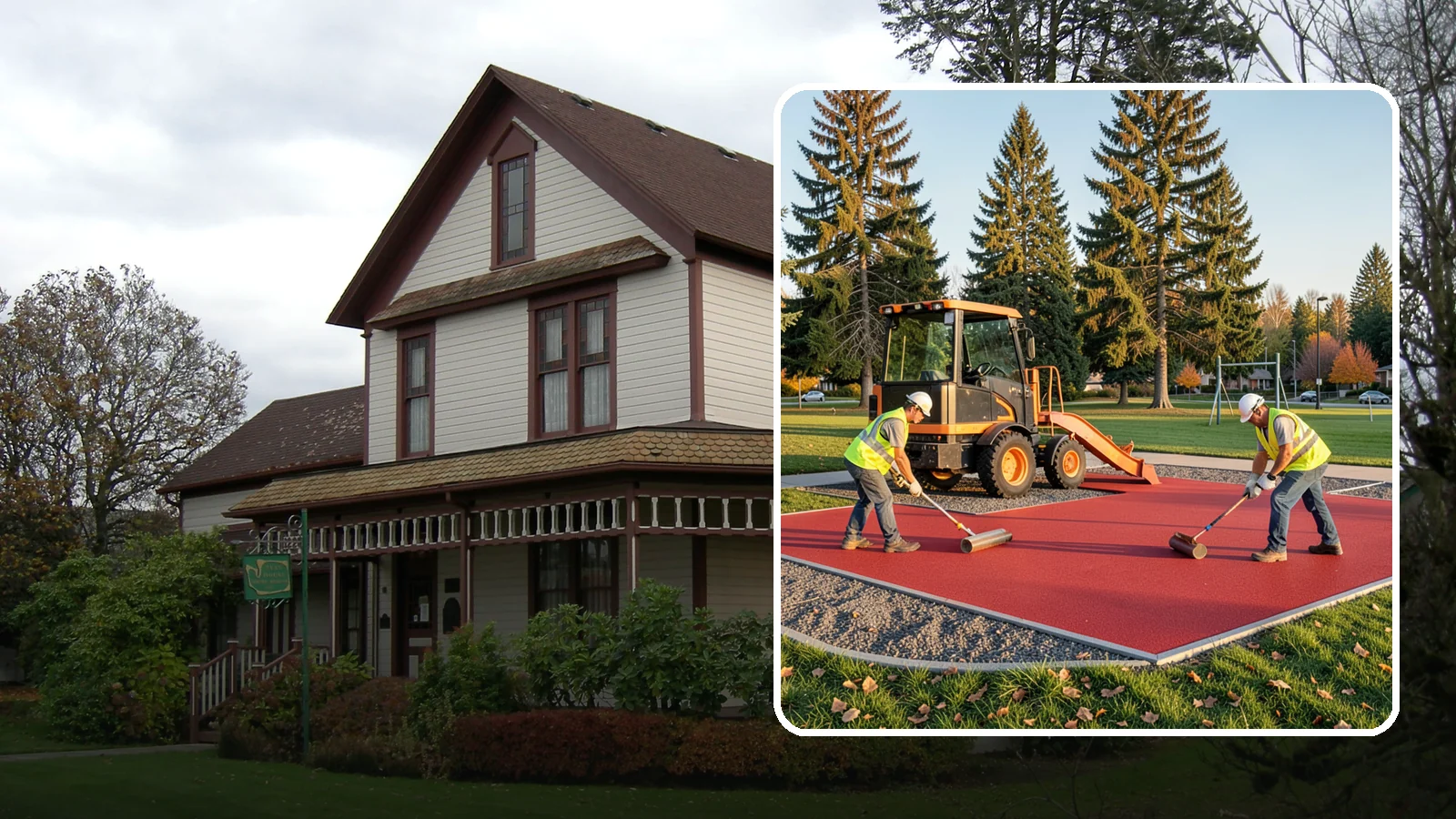 Poured-in-Place Surfacing in Sumner, Pierce County, WA - Installation of poured-in-place rubber safety surfacing engineered to ADA access and impact-attenuation standards.