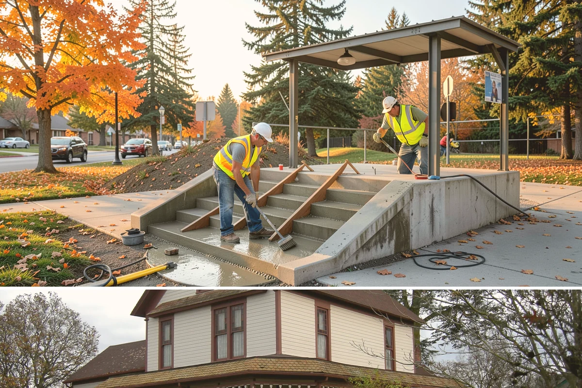 Poured-in-Place Surfacing in Sumner, Pierce County, WA - Poured-in-place surfacing requires dry, moderate temperatures to cure properly, so installation is scheduled for the summer...