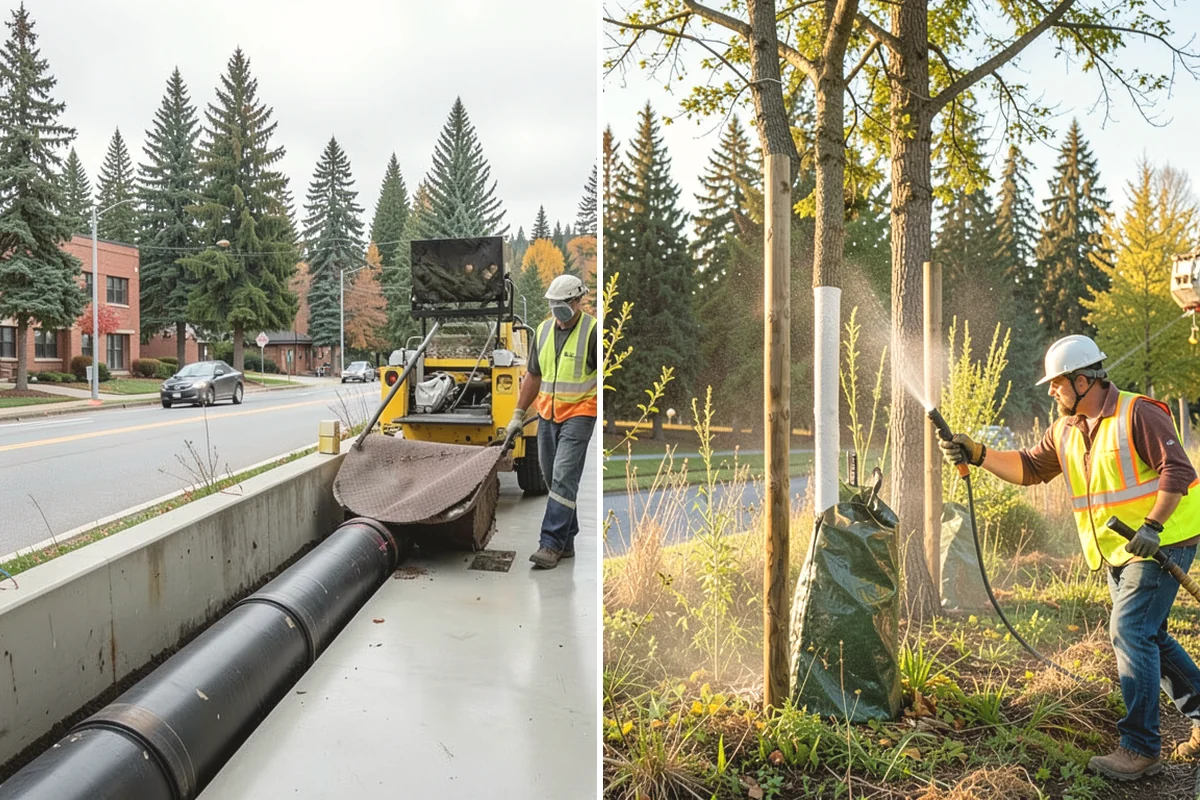 Poured-in-Place Surfacing in Tukwila, King County, WA - Prepare and compact the sub-base and confirm drainage