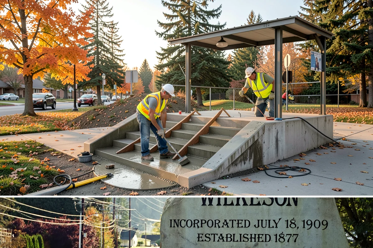 Poured-in-Place Surfacing in Wilkeson, Pierce County, WA - Poured-in-place surfacing requires dry, moderate temperatures to cure properly, so installation is scheduled for the summer...