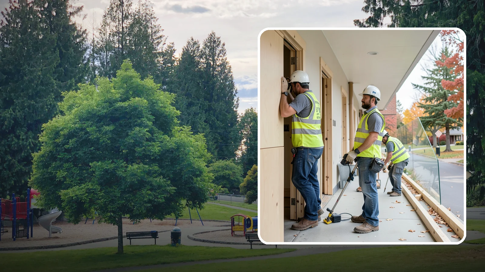 Public Building Carpentry in Bonney Lake, Pierce County, WA - Rough and finish carpentry for public buildings, from framing repairs to trim and casework.