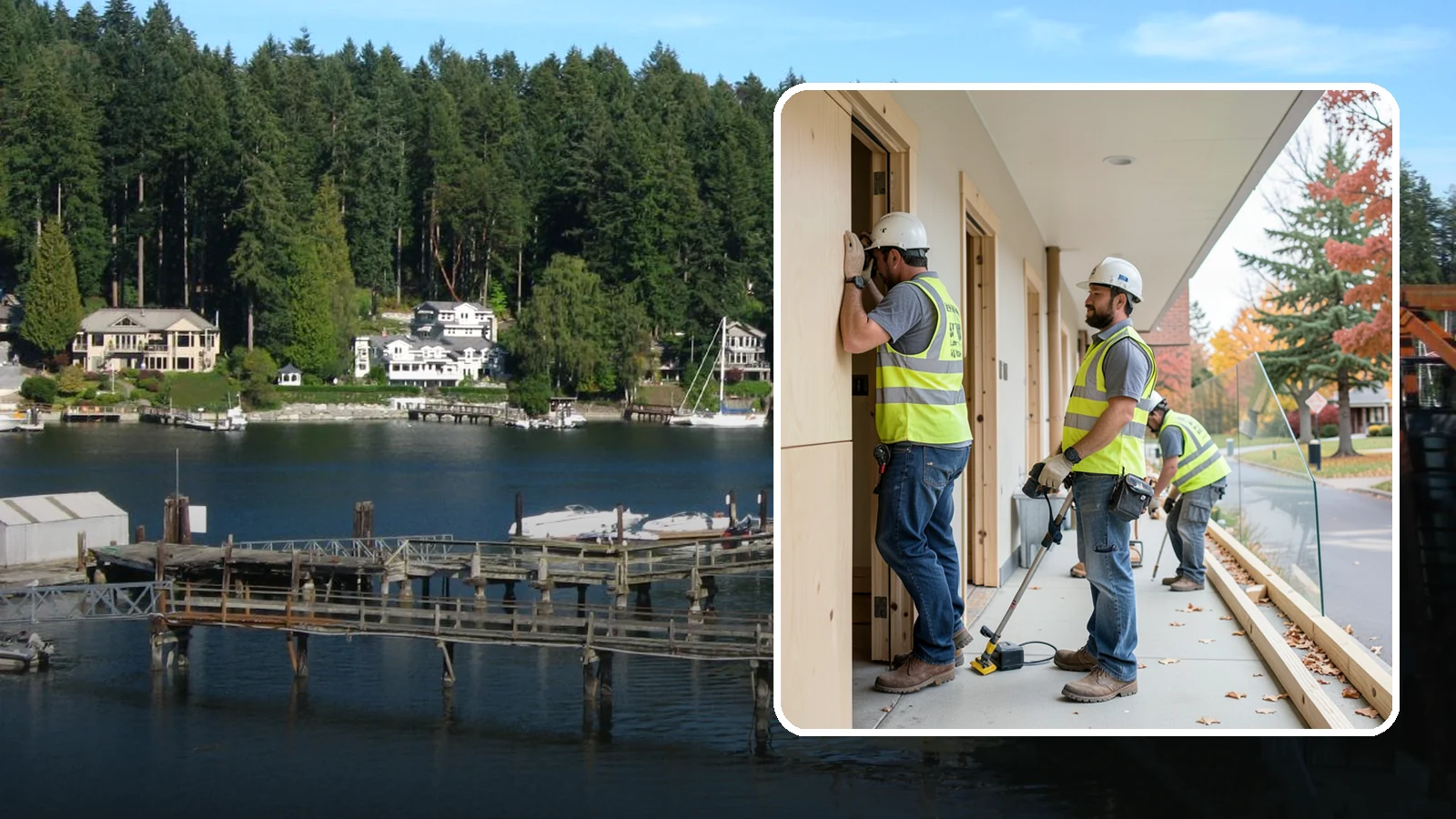 Public Building Carpentry in Gig Harbor, Pierce County, WA - Rough and finish carpentry for public buildings, from framing repairs to trim and casework.