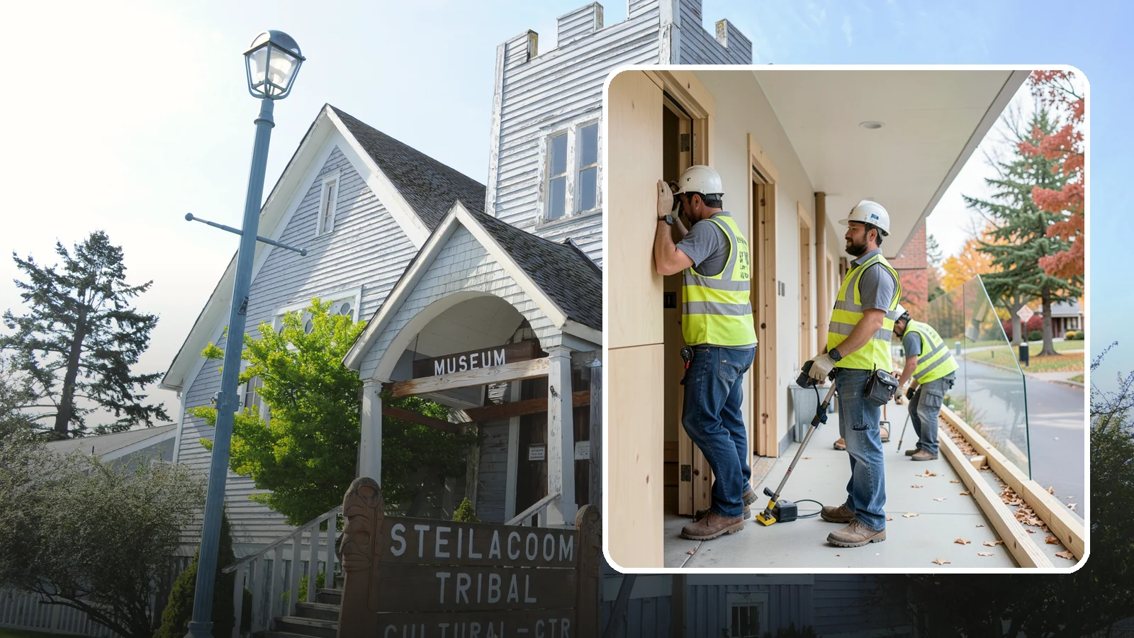 Public Building Carpentry in Steilacoom, Pierce County, WA - Rough and finish carpentry for public buildings, from framing repairs to trim and casework.