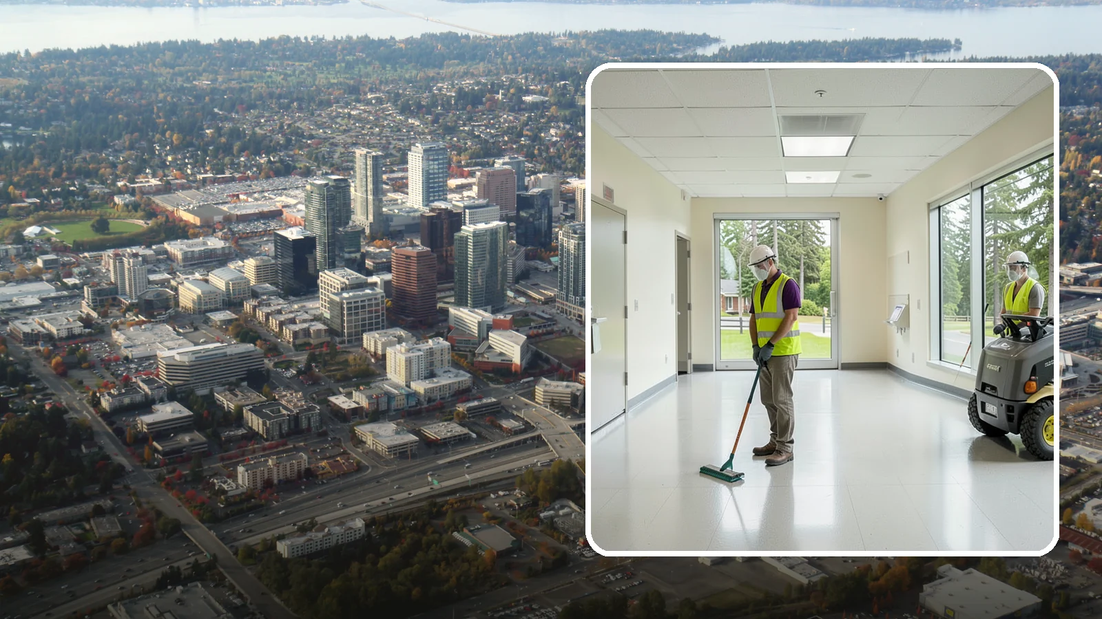 Public Building Janitorial in Bellevue, King County, WA - Recurring custodial service keeps city halls, community centers, and administrative offices clean, sanitary, and presentable for...