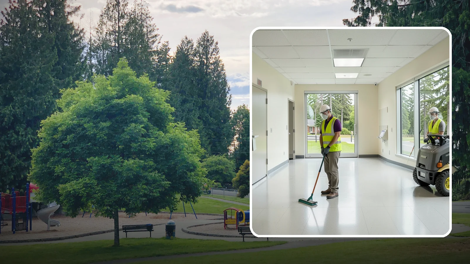 Public Building Janitorial in Bonney Lake, Pierce County, WA - Recurring custodial service keeps city halls, community centers, and administrative offices clean, sanitary, and presentable for...