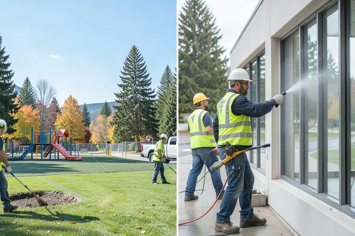 Public Building Janitorial in Des Moines, King County, WA - Walk each building and confirm scope, security access, and cleaning frequencies
