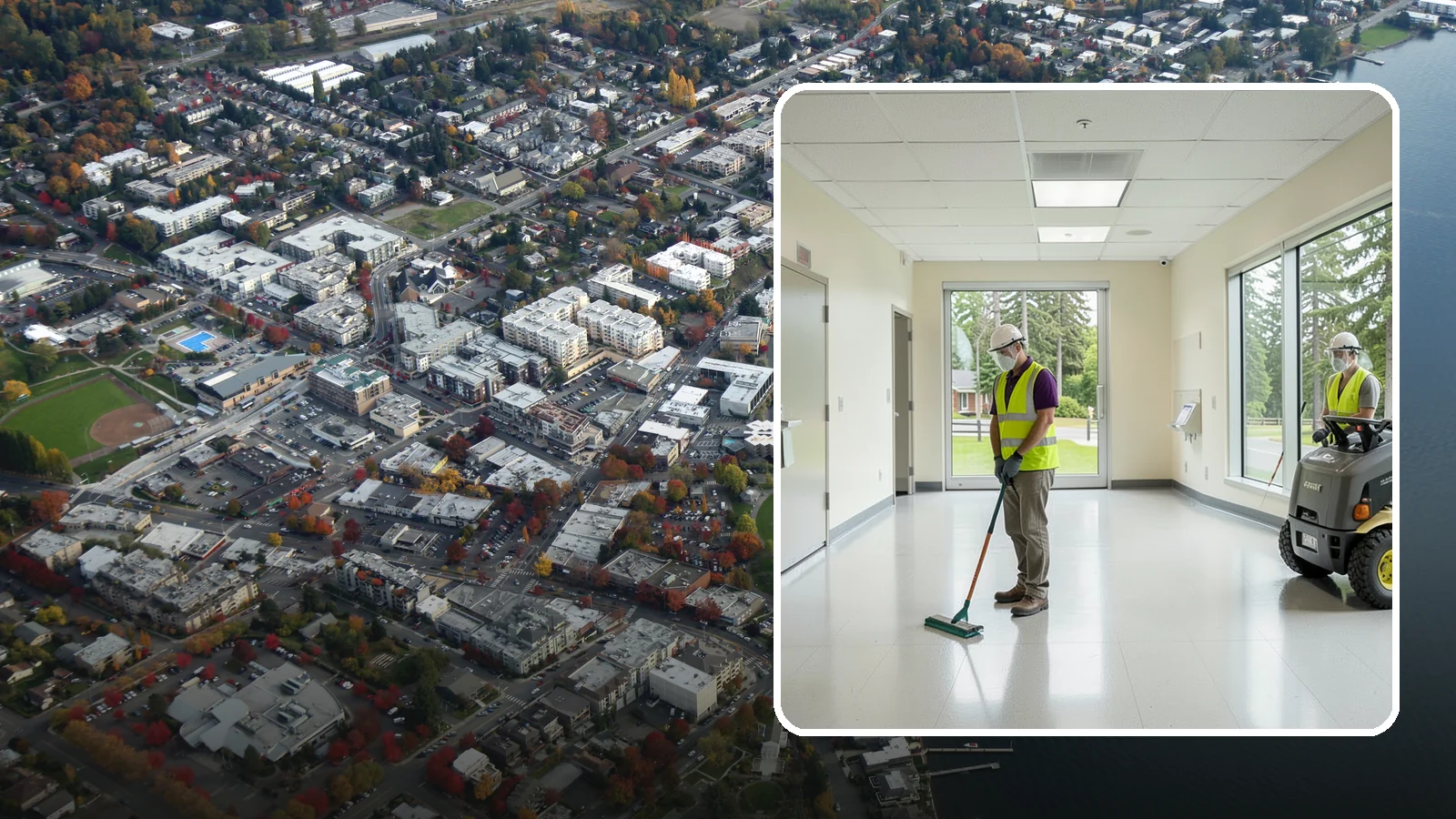 Public Building Janitorial in Kirkland, King County, WA - Recurring custodial service keeps city halls, community centers, and administrative offices clean, sanitary, and presentable for...