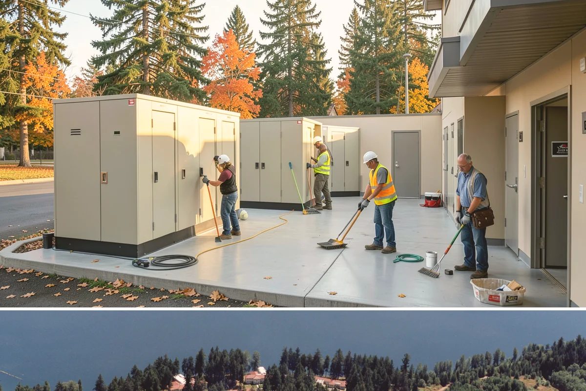 Public Building Janitorial in Lakewood, Pierce County, WA - Demand rises through the wet fall and winter months when tracked-in mud and moisture increase floor and entryway workloads.