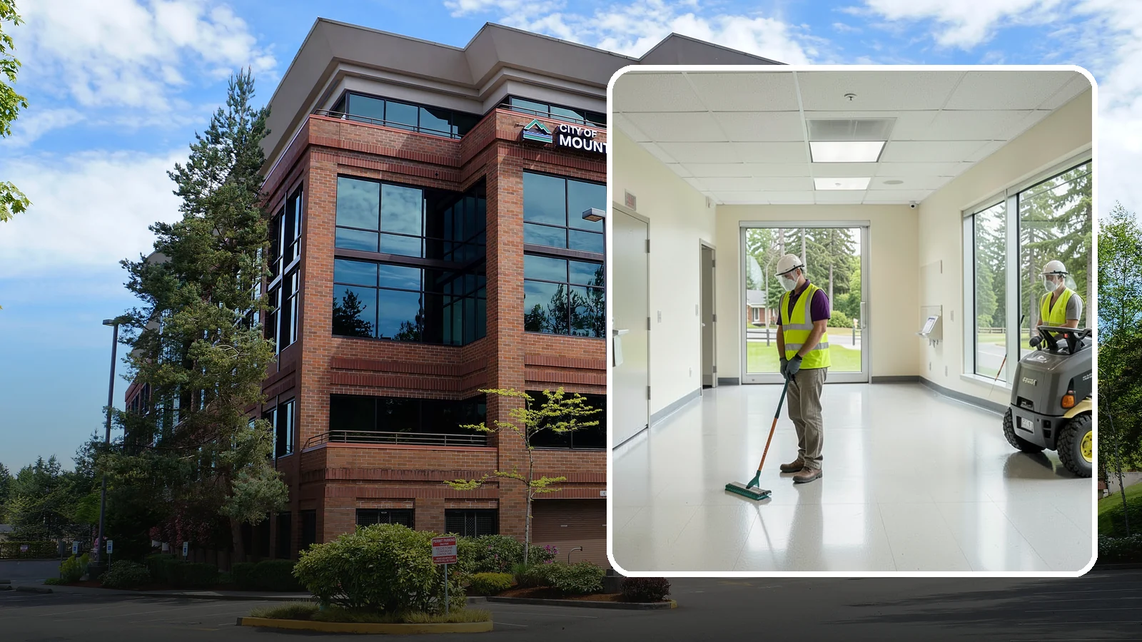 Public Building Janitorial in Mountlake Terrace, Snohomish County, WA - Recurring custodial service keeps city halls, community centers, and administrative offices clean, sanitary, and presentable for...