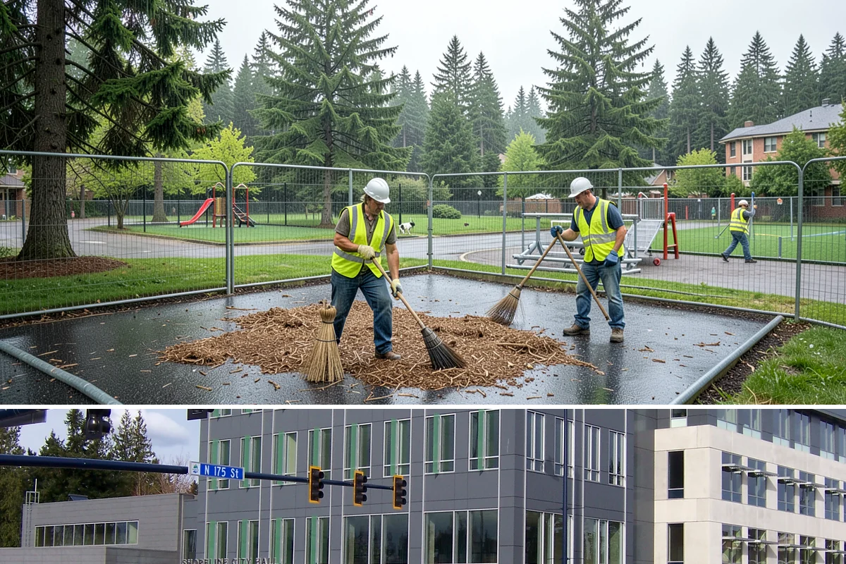Public Building Janitorial in Shoreline, King County, WA - Demand rises through the wet fall and winter months when tracked-in mud and moisture increase floor and entryway workloads.