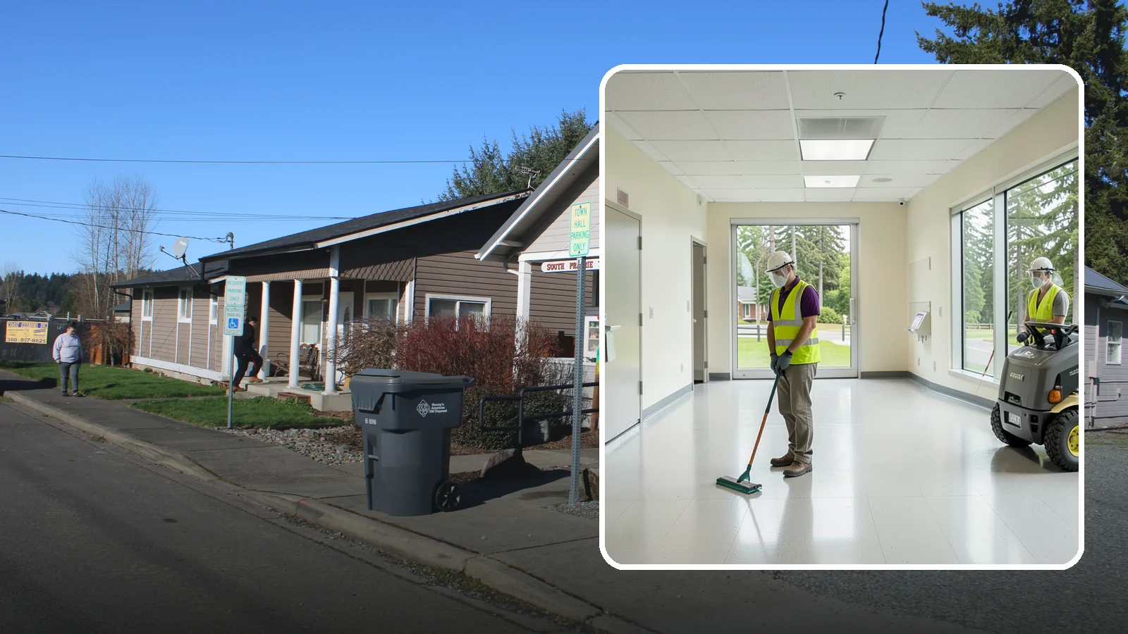 Public Building Janitorial in South Prairie, Pierce County, WA - Recurring custodial service keeps city halls, community centers, and administrative offices clean, sanitary, and presentable for...