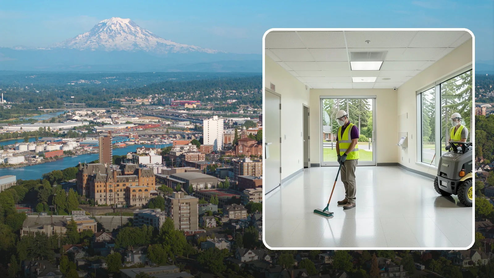 Public Building Janitorial in Tacoma, Pierce County, WA - Recurring custodial service keeps city halls, community centers, and administrative offices clean, sanitary, and presentable for...