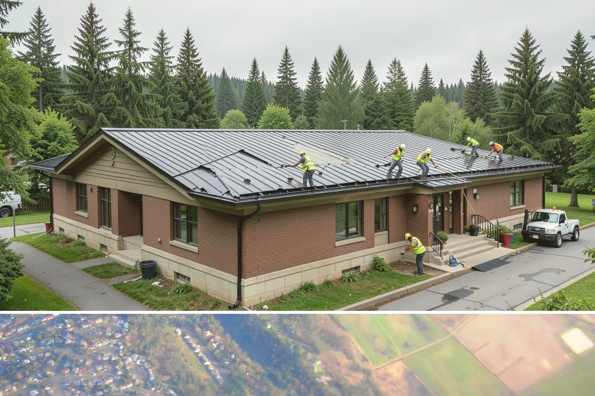 Public Building Roof Maintenance in Algona, King County, WA - Fall and spring service targets the leaf drop and moss growth that Northwest roofs accumulate seasonally.
