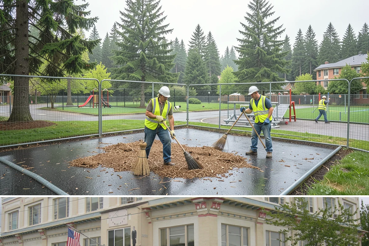 Public Building Roof Maintenance in Anacortes, Skagit County, WA - Fall and spring service targets the leaf drop and moss growth that Northwest roofs accumulate seasonally.