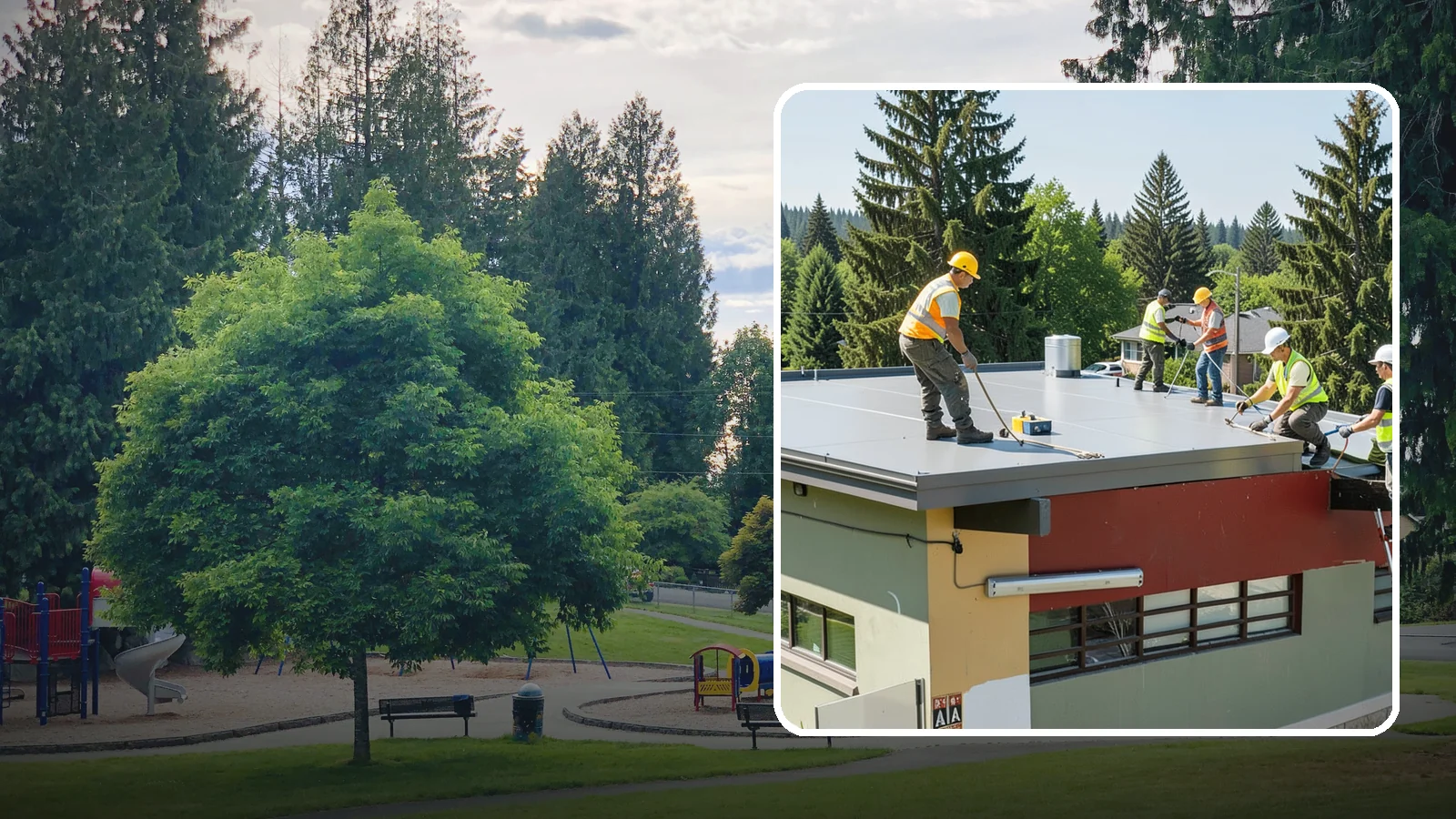 Public Building Roof Maintenance in Bonney Lake, Pierce County, WA - Extend roof life across your building portfolio with scheduled inspections, cleaning, and preventive maintenance.