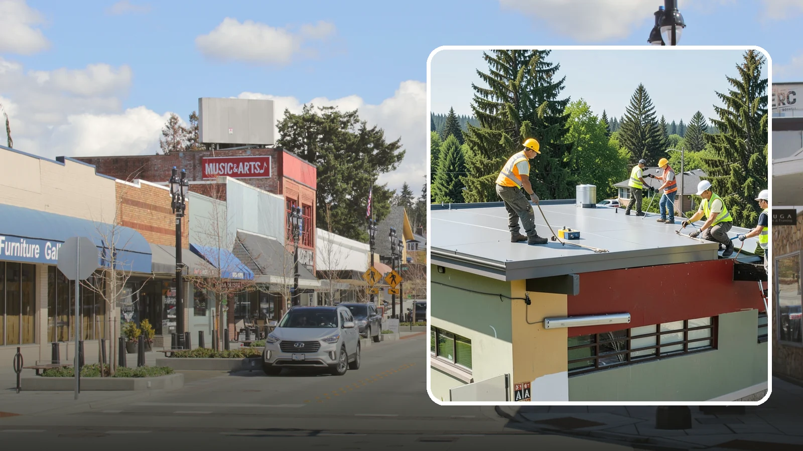 Public Building Roof Maintenance in Bothell, King County, WA - Extend roof life across your building portfolio with scheduled inspections, cleaning, and preventive maintenance.