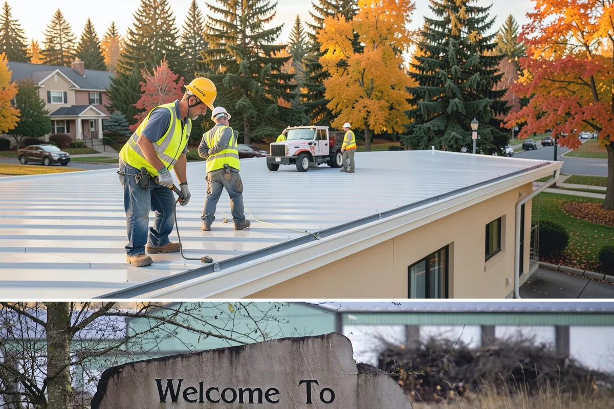 Public Building Roof Maintenance in Buckley, Pierce County, WA - Fall and spring service targets the leaf drop and moss growth that Northwest roofs accumulate seasonally.