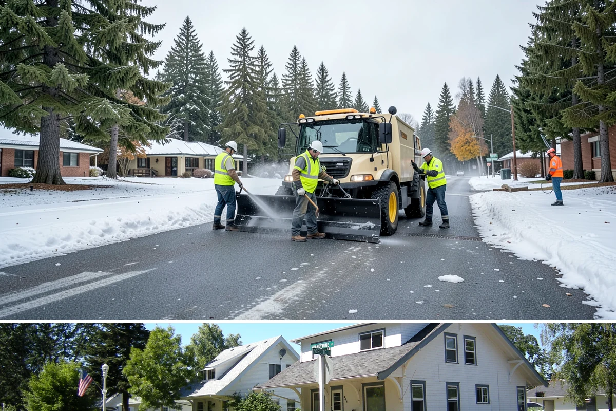 Public Building Roof Maintenance in DuPont, Pierce County, WA - Fall and spring service targets the leaf drop and moss growth that Northwest roofs accumulate seasonally.