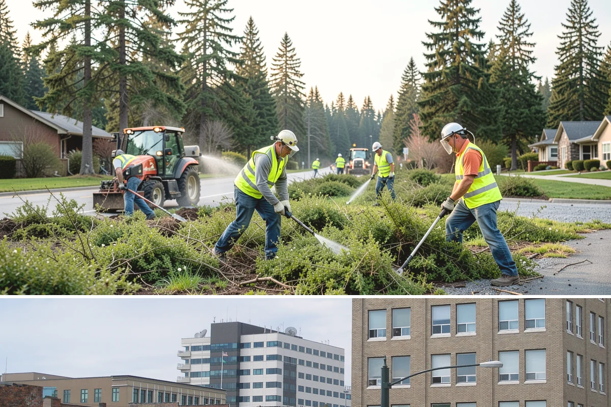 Public Building Roof Maintenance in Everett, Snohomish County, WA - Fall and spring service targets the leaf drop and moss growth that Northwest roofs accumulate seasonally.