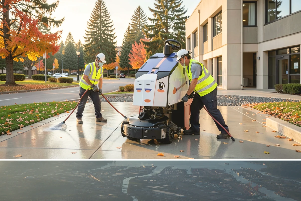 Public Building Roof Maintenance in Fife, Pierce County, WA - Fall and spring service targets the leaf drop and moss growth that Northwest roofs accumulate seasonally.
