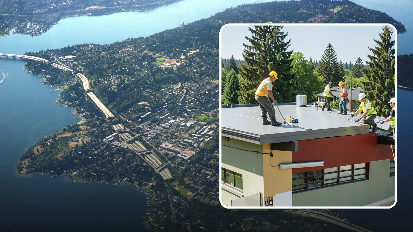 Public Building Roof Maintenance in Mercer Island, King County, WA - Extend roof life across your building portfolio with scheduled inspections, cleaning, and preventive maintenance.