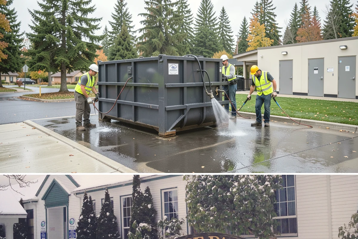 Public Building Roof Maintenance in Pacific, King County, WA - Fall and spring service targets the leaf drop and moss growth that Northwest roofs accumulate seasonally.