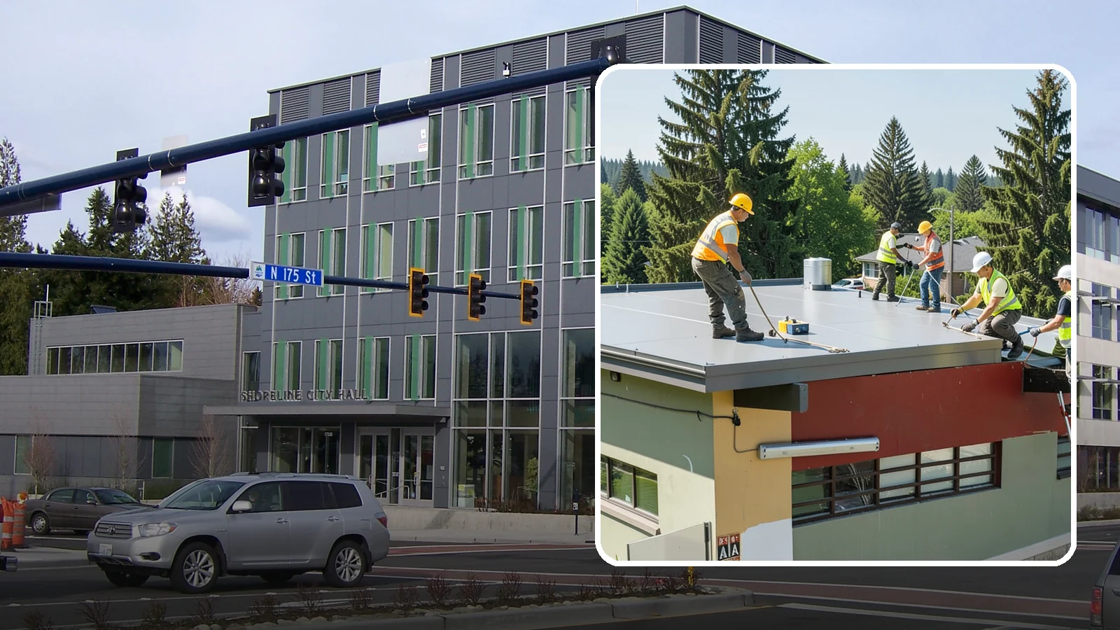 Public Building Roof Maintenance in Shoreline, King County, WA - Extend roof life across your building portfolio with scheduled inspections, cleaning, and preventive maintenance.