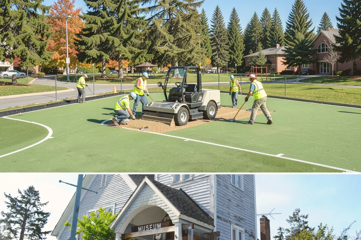 Public Building Roof Maintenance in Steilacoom, Pierce County, WA - Fall and spring service targets the leaf drop and moss growth that Northwest roofs accumulate seasonally.
