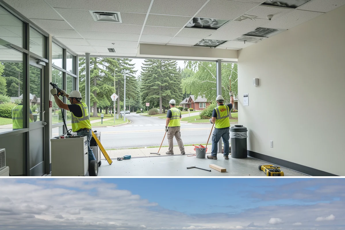 Public Building Roof Maintenance in University Place, Pierce County, WA - Fall and spring service targets the leaf drop and moss growth that Northwest roofs accumulate seasonally.