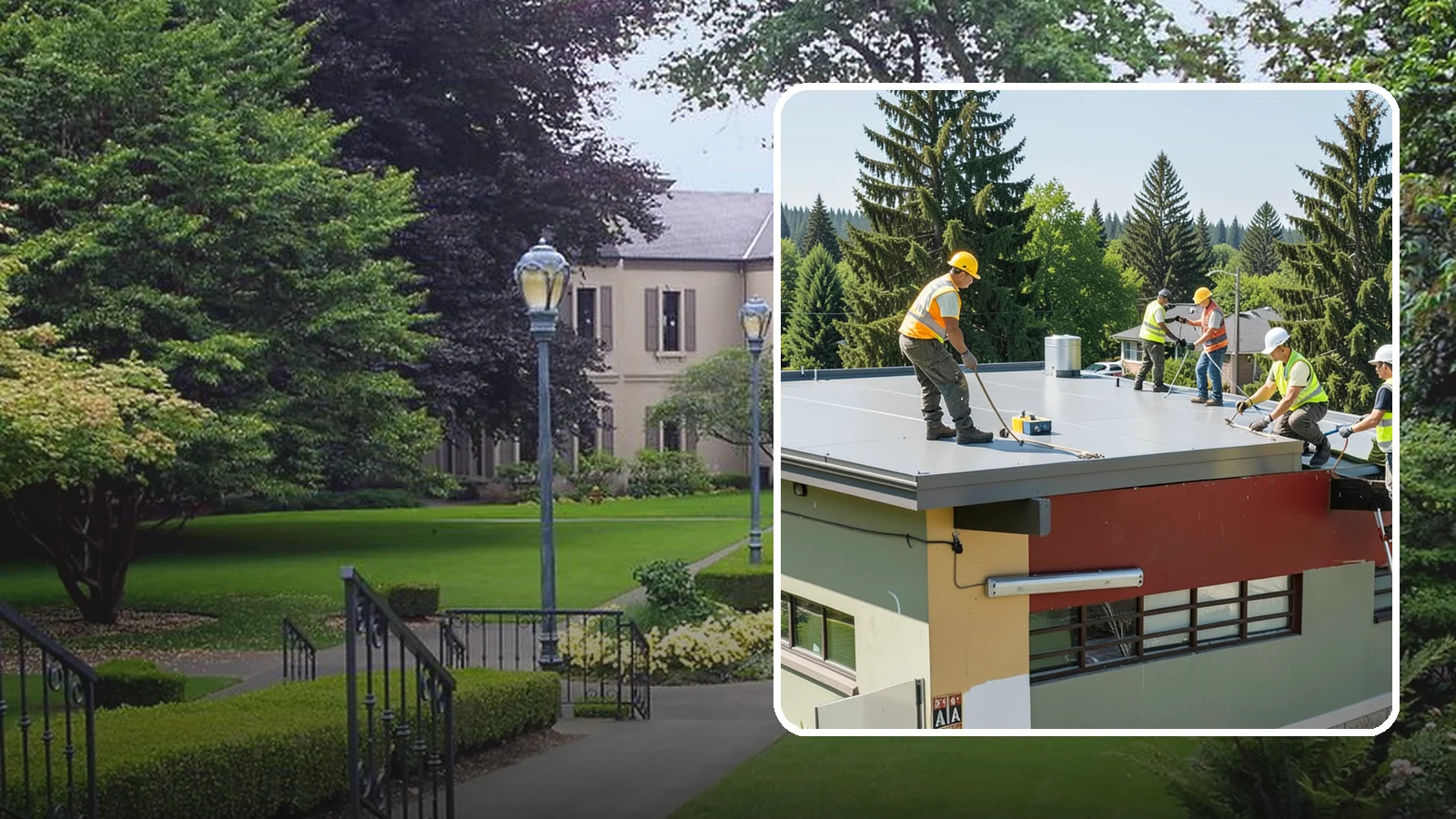 Public Building Roof Maintenance in Woodinville, King County, WA - Extend roof life across your building portfolio with scheduled inspections, cleaning, and preventive maintenance.