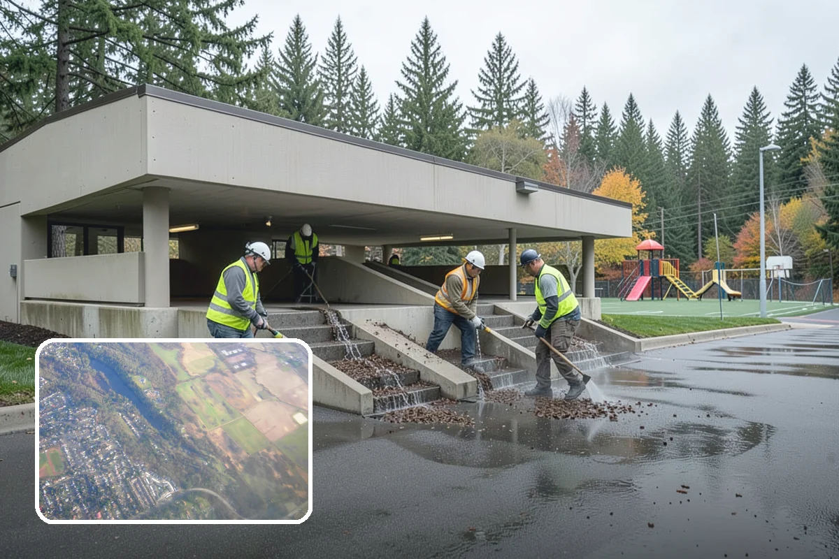 Public Building Washing in Algona, King County, WA - Reverses mildew and algae staining typical of the wet PNW climate