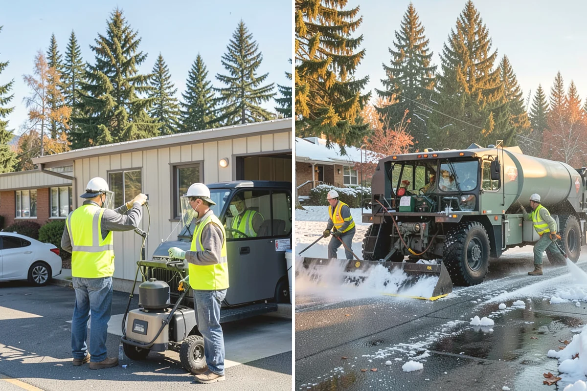 Public Building Washing in Anacortes, Skagit County, WA - Inspect facade materials, staining, and access constraints