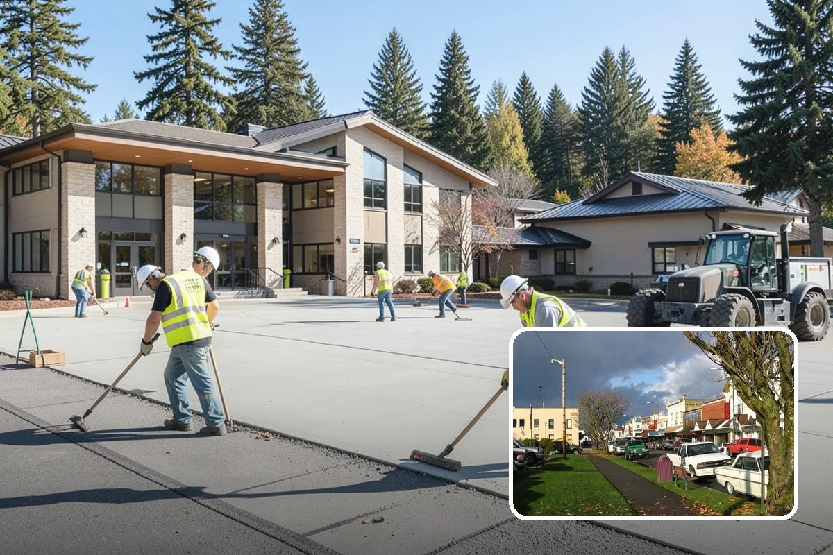 Public Building Washing in Arlington, Snohomish County, WA - Reverses mildew and algae staining typical of the wet PNW climate