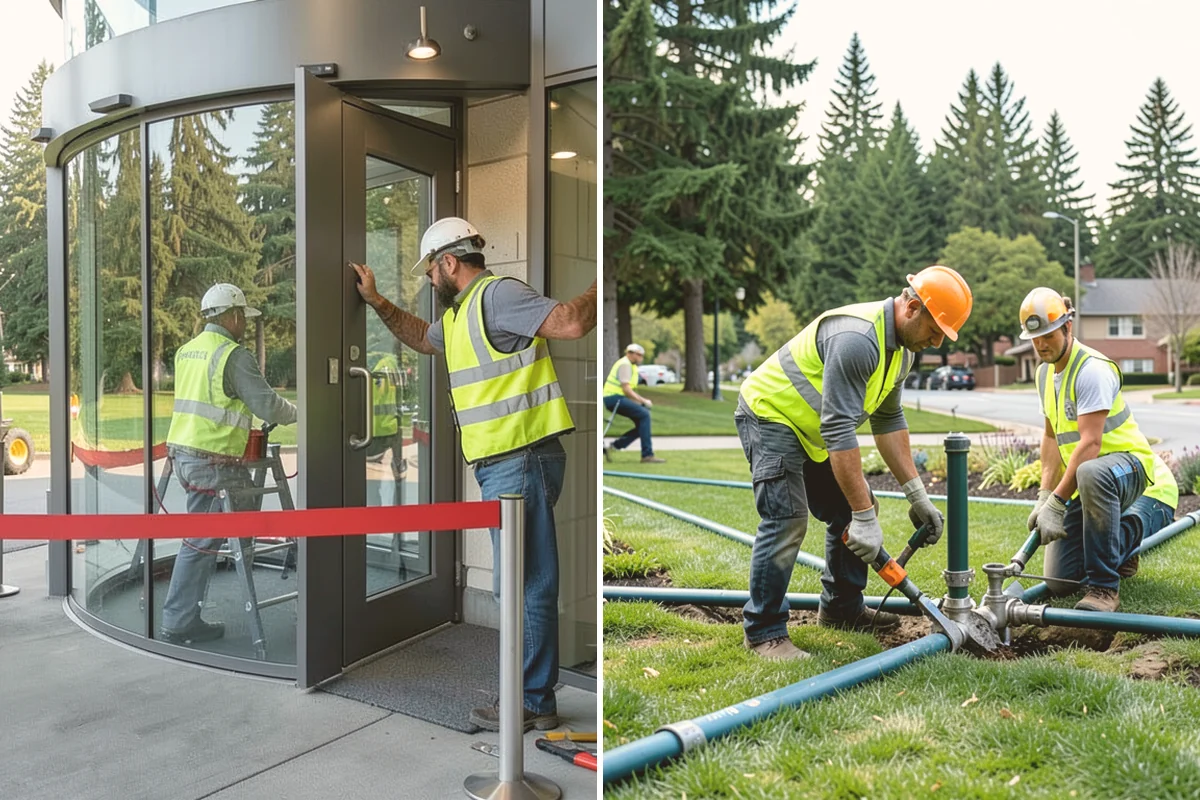 Public Building Washing in Bellevue, King County, WA - Inspect facade materials, staining, and access constraints