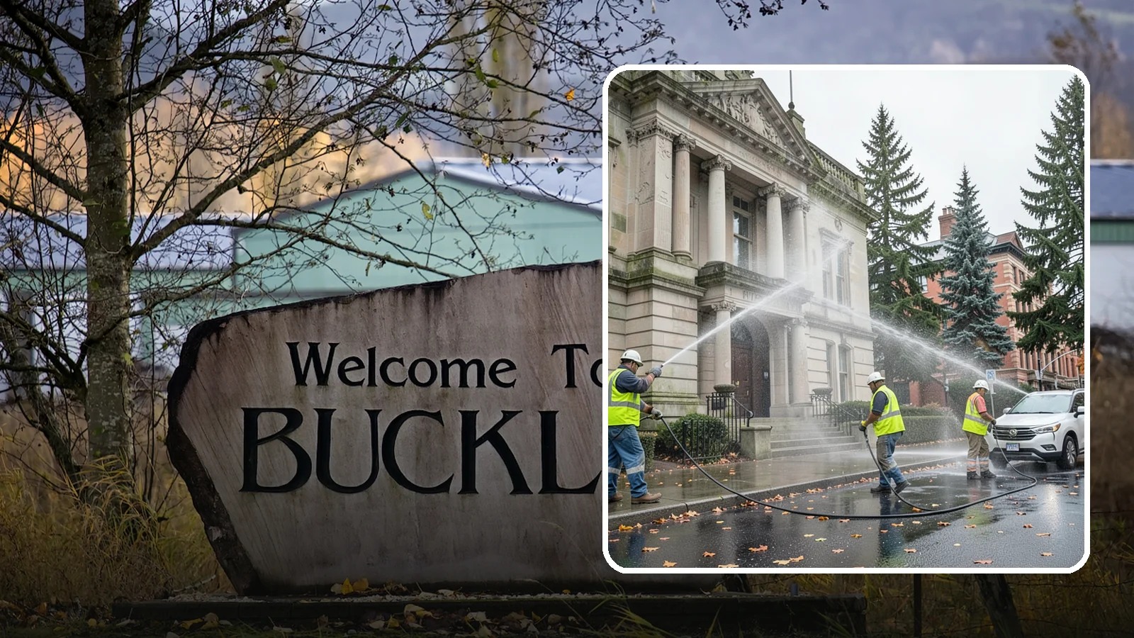 Public Building Washing in Buckley, Pierce County, WA - Soft-wash and pressure-clean the exteriors of city halls, libraries, and civic buildings to remove PNW mildew and staining.