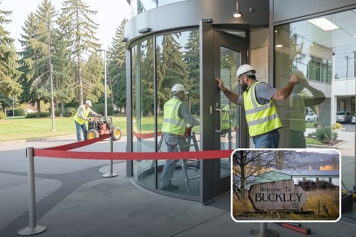 Public Building Washing in Buckley, Pierce County, WA - Reverses mildew and algae staining typical of the wet PNW climate
