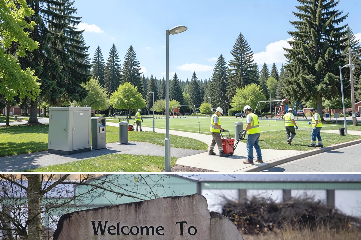 Public Building Washing in Buckley, Pierce County, WA - Plan exterior washing for late spring through summer when drier weather improves results and slows regrowth of mildew and algae.