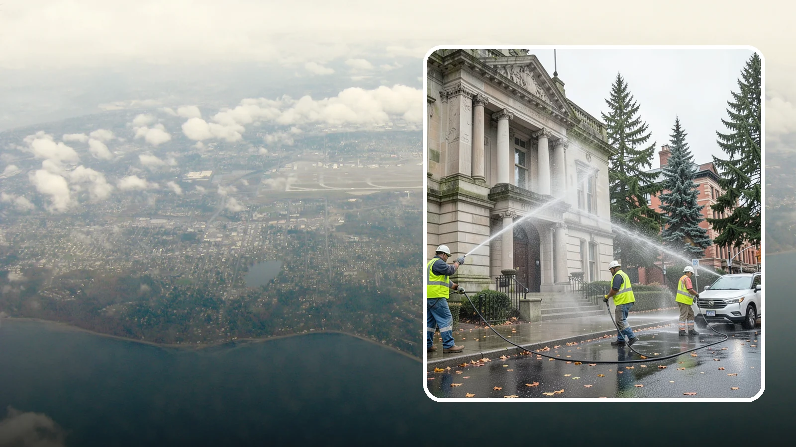 Public Building Washing in Burien, King County, WA - Soft-wash and pressure-clean the exteriors of city halls, libraries, and civic buildings to remove PNW mildew and staining.