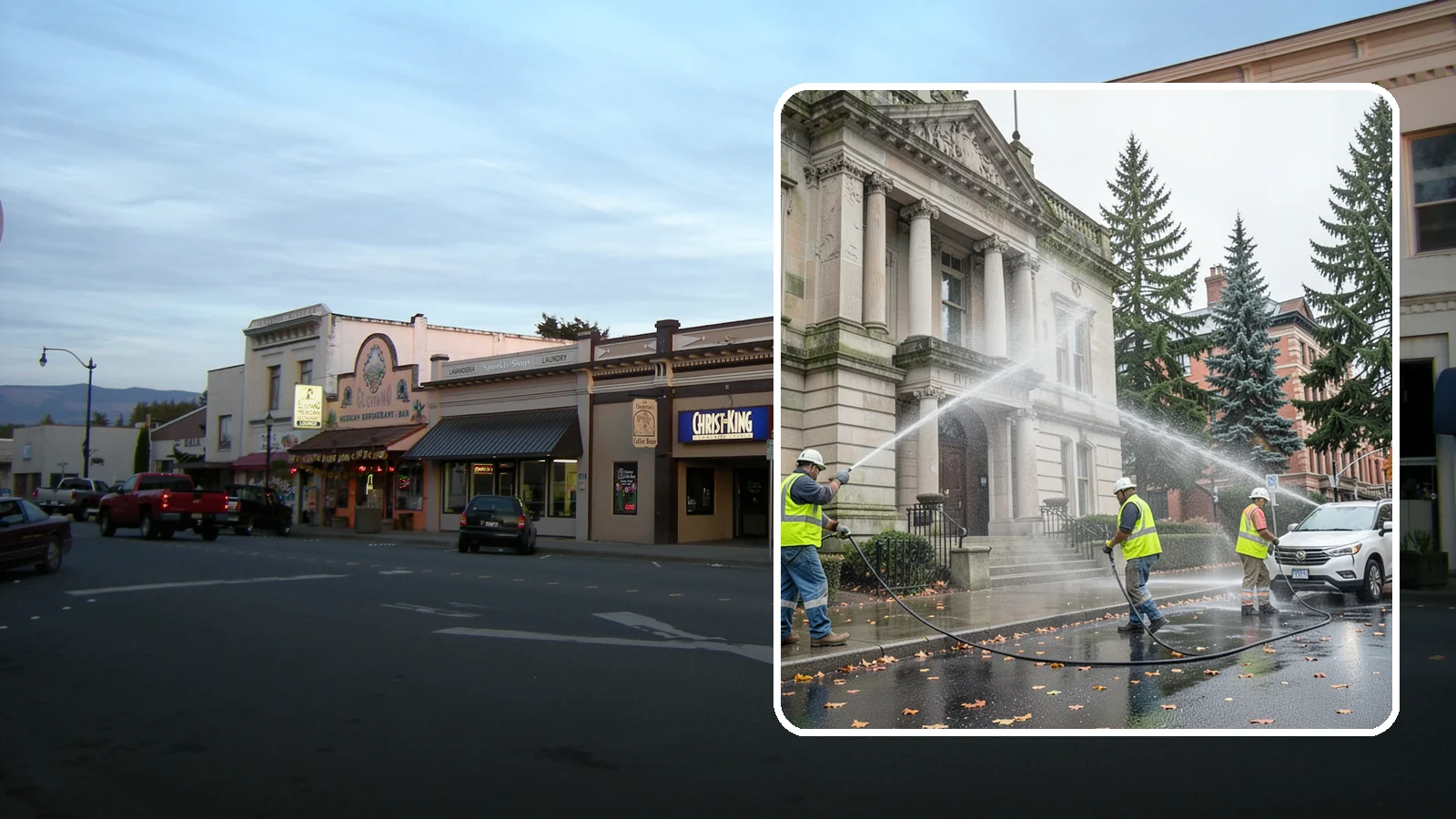 Public Building Washing in Burlington, Skagit County, WA - Soft-wash and pressure-clean the exteriors of city halls, libraries, and civic buildings to remove PNW mildew and staining.