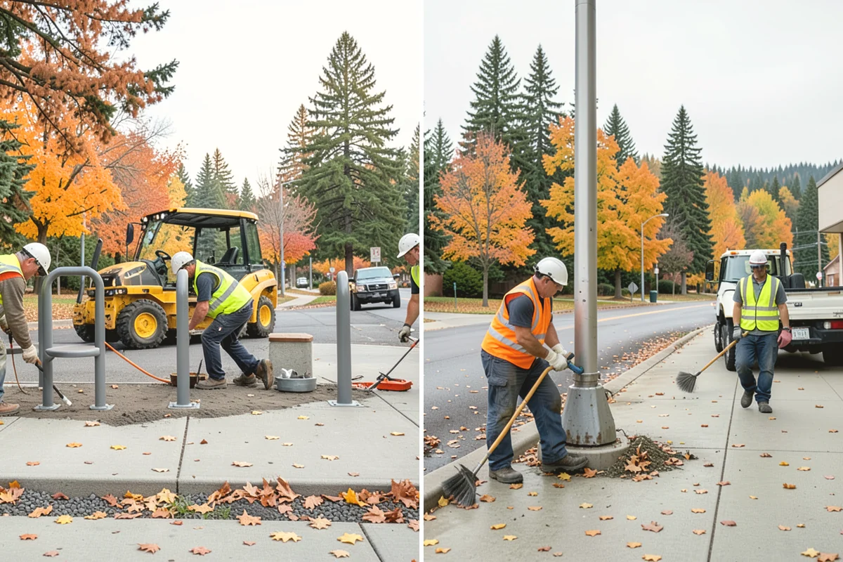 Public Building Washing in Burlington, Skagit County, WA - Inspect facade materials, staining, and access constraints