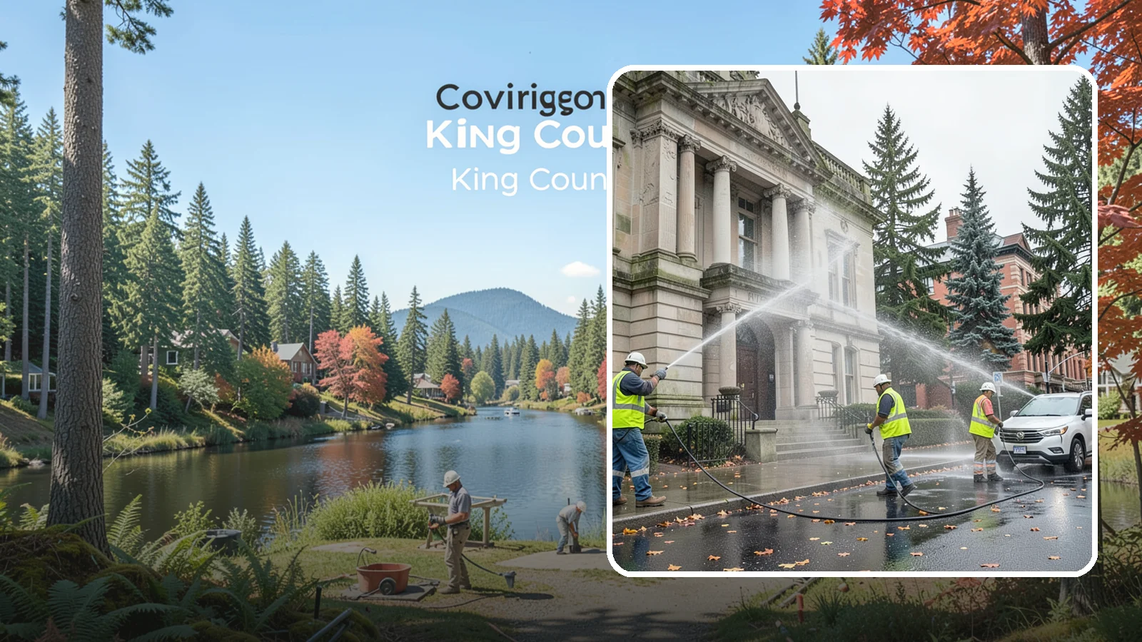Public Building Washing in Covington, King County, WA - Soft-wash and pressure-clean the exteriors of city halls, libraries, and civic buildings to remove PNW mildew and staining.