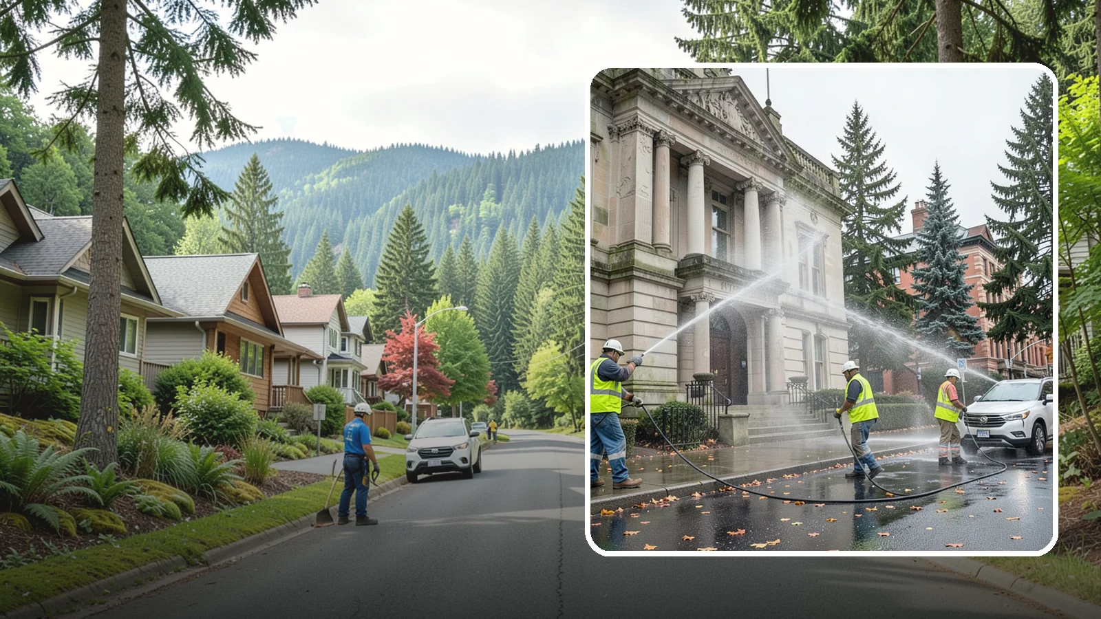 Public Building Washing in Darrington, Snohomish County, WA - Soft-wash and pressure-clean the exteriors of city halls, libraries, and civic buildings to remove PNW mildew and staining.