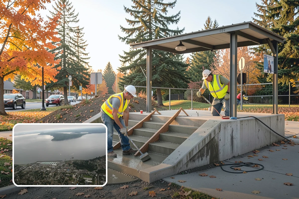 Public Building Washing in Des Moines, King County, WA - Reverses mildew and algae staining typical of the wet PNW climate