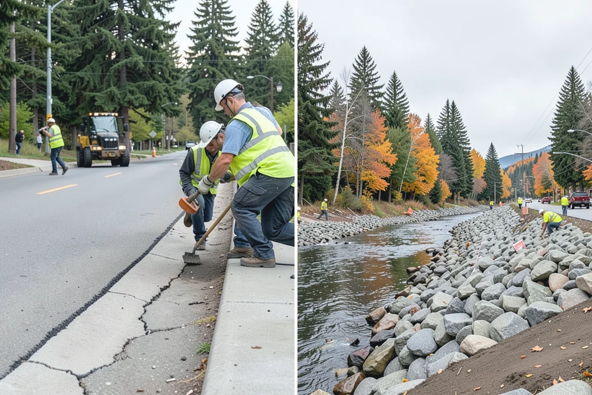 Public Building Washing in Des Moines, King County, WA - Inspect facade materials, staining, and access constraints