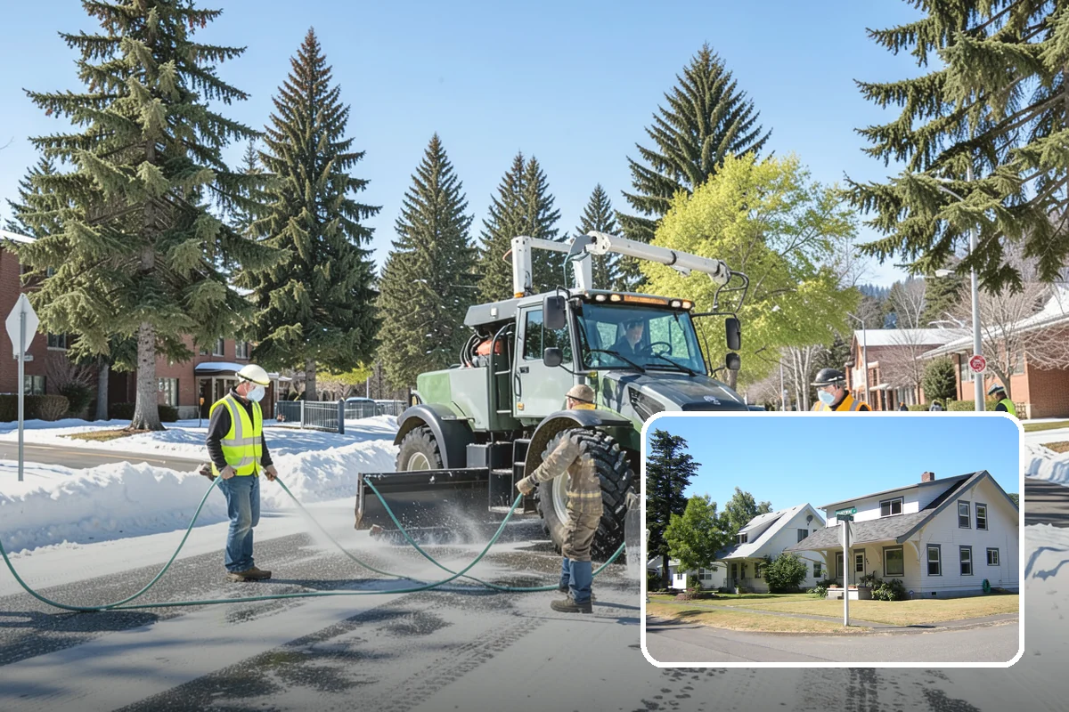 Public Building Washing in DuPont, Pierce County, WA - Reverses mildew and algae staining typical of the wet PNW climate